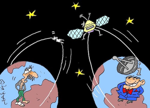 Cartoon: satellite (medium) by yasar kemal turan tagged satellite
