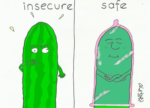 Cartoon: secure cucumber (medium) by yasar kemal turan tagged ehec,cucumber,secure,salat
