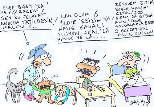 Cartoon: shortage of livelihoods (medium) by yasar kemal turan tagged shortage,of,livelihoods