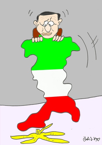 Cartoon: silvio berlusconi (medium) by yasar kemal turan tagged silvio,berlusconi,italy,banana