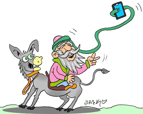 Cartoon: smart kavuk (medium) by yasar kemal turan tagged smart,kavuk