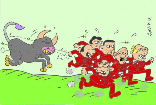 Cartoon: spain politicians (medium) by yasar kemal turan tagged movement,youth,politicians,spain