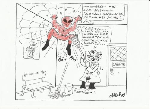 Cartoon: spiderman (medium) by yasar kemal turan tagged spiderman