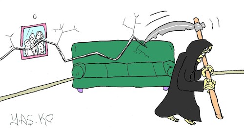 Cartoon: the unending sadness (medium) by yasar kemal turan tagged the,unending,sadness