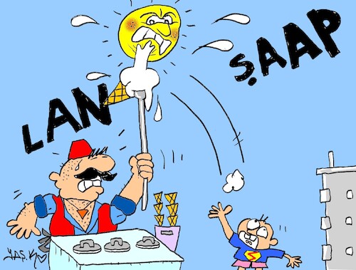 Cartoon: thermonuclear coolness (medium) by yasar kemal turan tagged thermonuclear,coolness