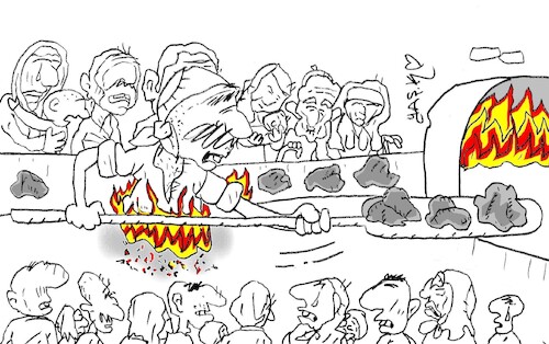 Cartoon: to chew the stone (medium) by yasar kemal turan tagged to,chew,the,stone
