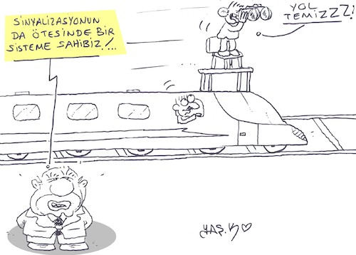 Cartoon: train crash (medium) by yasar kemal turan tagged train,crash