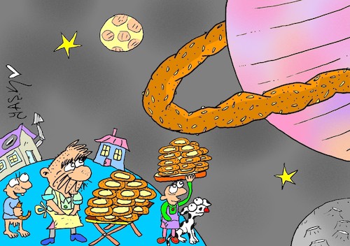 Cartoon: Turkish bagel (medium) by yasar kemal turan tagged turkish,bagel