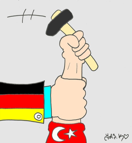 Cartoon: Turks workers (medium) by yasar kemal turan tagged turks,workers,germany,turkey