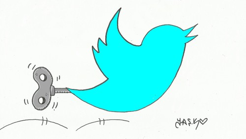 Cartoon: twitter (medium) by yasar kemal turan tagged twitter