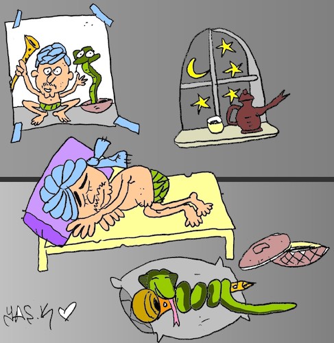 Cartoon: uyku (medium) by yasar kemal turan tagged uyku