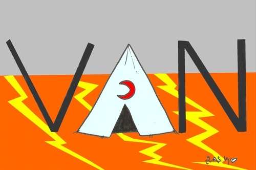 Cartoon: van earthquake (medium) by yasar kemal turan tagged van,earthquake
