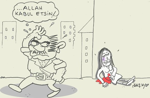 Cartoon: violence against women turkey (medium) by yasar kemal turan tagged turkey,women,against,violence