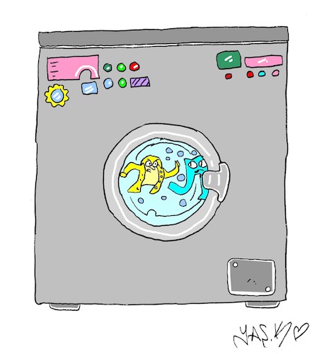 Cartoon: wet escape (medium) by yasar kemal turan tagged wet,escape