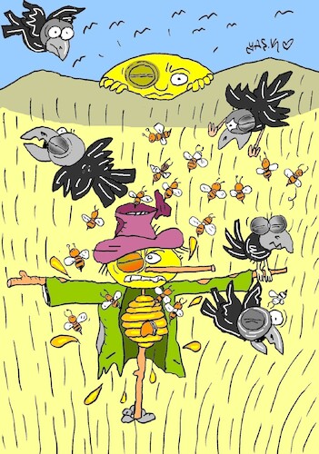 Cartoon: wheat and honey love (medium) by yasar kemal turan tagged wheat,and,honey,love