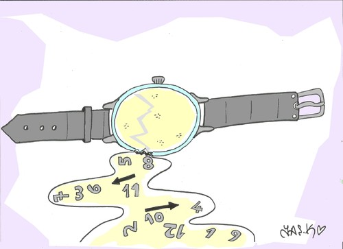 Cartoon: When broken (medium) by yasar kemal turan tagged hour,broken,when