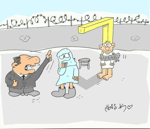 Cartoon: wrong execution (medium) by yasar kemal turan tagged love,executioner,execution,wrong