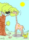 Cartoon: a matter of cheese (small) by yasar kemal turan tagged crow,fox,giraffe,cheese,games