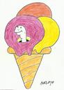 Cartoon: ice worm (small) by yasar kemal turan tagged apple,has,established,maggot,ice,worm