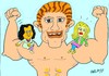 Cartoon: Arnold Schwarzenegger (small) by yasar kemal turan tagged arnold,schwarzenegger,women,partner,mistress