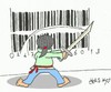 Cartoon: barcode-exploitation (small) by yasar kemal turan tagged barcode,sword,samurai,exploitation