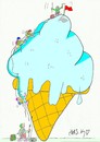 Cartoon: big climb (small) by yasar kemal turan tagged climb,ice,cream,mountaineer,mountain,flag