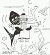 Cartoon: bin laden jaws titanic (small) by yasar kemal turan tagged titanic osama bin laden