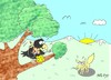 Cartoon: breakfast (small) by yasar kemal turan tagged breakfast,crow,fox,cheese