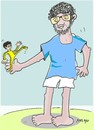Cartoon: Bruce Lee Kareem Abdul Jabbar (small) by yasar kemal turan tagged bruce,lee,and,kareem,abdul,jabbar