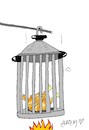 Cartoon: cage (small) by yasar kemal turan tagged cage