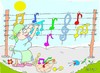 Cartoon: cleaning (small) by yasar kemal turan tagged cleaning music note left key washing wash