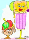 Cartoon: close to love (small) by yasar kemal turan tagged close,to,love,ice,cream,women,men