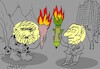 Cartoon: confrontation (small) by yasar kemal turan tagged confrontation