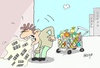 Cartoon: consumption (small) by yasar kemal turan tagged consumption barcode economy