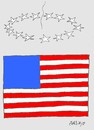 Cartoon: crisis (small) by yasar kemal turan tagged crisis,us,america,economy,finance,flag