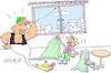 Cartoon: curtain (small) by yasar kemal turan tagged curtain