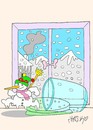 Cartoon: escape  freedom (small) by yasar kemal turan tagged escape freedom snowman love