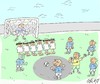 Cartoon: execution (small) by yasar kemal turan tagged execution,football