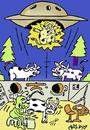 Cartoon: FBI-TOP SECRET_UFO (small) by yasar kemal turan tagged fbiufocowtop,secret