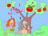 Cartoon: first worm (small) by yasar kemal turan tagged first,apple,worm