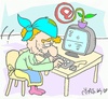 Cartoon: flower (small) by yasar kemal turan tagged flower,love,internet,ed,computer