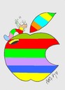Cartoon: founded Apple (small) by yasar kemal turan tagged foundedapple,iphone,jobs,apple,love