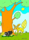 Cartoon: sleep and love (small) by yasar kemal turan tagged fox crow cheese lafonten love sleep