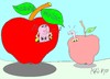 Cartoon: inequality (small) by yasar kemal turan tagged inequality apple rich poor justice worm