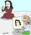 Cartoon: Masters The Jacket (small) by yasar kemal turan tagged leonardo vinci da mona lsa make up love