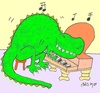 Cartoon: Jurassic music (small) by yasar kemal turan tagged jurassic,music,dinosaur,love