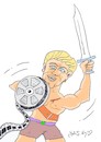 Cartoon: Kirk Douglas (small) by yasar kemal turan tagged kirk,douglas