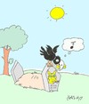 Cartoon: memories (small) by yasar kemal turan tagged memories crow fox cheese grave