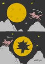 Cartoon: moon love (small) by yasar kemal turan tagged moon,love