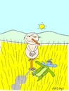 Cartoon: naked (small) by yasar kemal turan tagged naked,scarecrow,crop,field,dress